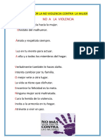 Acròstico Por La No Violencia Contra La Mujer