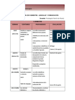 Cronograma 2º Semestre. Lenguaje y Comunicación