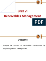 Unit Vi: Receivables Management