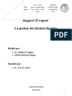 Rapport D'exposé La Gestion Des Déchets Liquides.: Réalisé Par