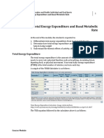 Total Energy Expenditure and Basal Metabolic Rate