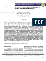 Supervisory Functions of School Heads and Barriers in Developing Teachers' Performance