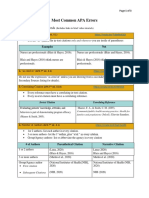 Most Common APA Errors 7th Ed PURDUE GLOBAL