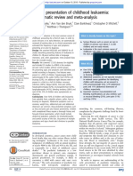 Clinical Presentation of Childhood Leukaemia: A Systematic Review and Meta-Analysis