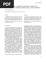 (ARTICULO) Psicosis Delirantes y Sistema de Relaciones Objetales (I) - Parecer y Aparecer. Mundo Posible Actual y Certeza Delirante. ANALES 2001