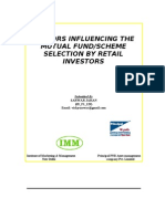 Factors Influencing The Mutual Fund/Scheme Selection by Retail Investors