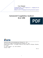 Automated Coagulation Analyzer RAC-050: User Manual