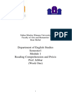 1 - M01 - Reading Comprehension1 - Week One, Pr. Jebbar