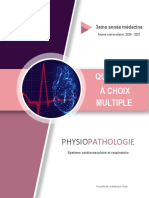 QCM Physiopathologie - UEI1 - 3eme Année Médecine