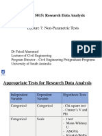 CIVE 5015: Research Data Analysis: Lecture 7: Non-Parametric Tests