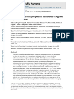 Effects of Exercise During Weight Loss Maintenance On Appetite Regulation in Women