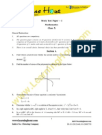 Ou R.C Om: Mock Test Paper - I Mathematics Class X