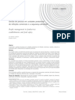 Gestão de Pessoas em Unidades Produtoras de Refeições Comerciais e A Segurança Alimentar