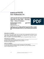 Edexcel GCE: Thursday 20 June 2002 Time: 1 Hour 30 Minutes