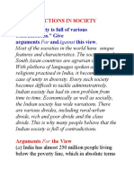 "Indian Society Is Full of Various Contradictions." Give Arguments For Andagainst This View