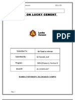 Report On Lucky Cement Limited