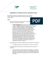 Addendum To Customer Service Agreement Terms: Sanitary District