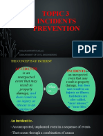 Topic 3 Incidents Prevention: Sujaihah Binti Razali Department of Civil Engineering