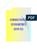 Introduction To Introduction To Econometrics Econometrics Econometrics Econometrics (ECON 352) (ECON 352)