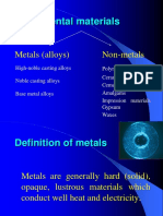 Dental Materials: Metals (Alloys) Non-Metals