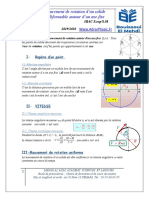 Cours 1 - Mouvement de Rotation D'un Corps Solide Autour D'un Axe Fixe 1bac