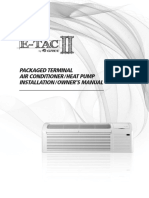 Packaged Terminal Air Conditioner/Heat Pump Installation/Owner'S Manual