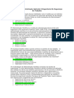 Simulado de Administração Aplicada A Engenharia de Segurança Do Trabalho