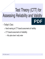 Classical Test Theory (CTT) For Assessing Reliability and Validity