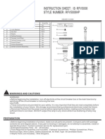 Instruction Sheet Is Rfv5008: - Style Number Rfv5008Hp:: Package Contents