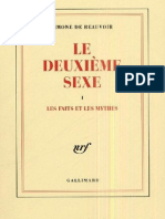 Le Deuxieme Sexe Tome 1 Simone de Beauvoir