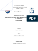 El Estado y Las Organizaciones Internacionales, Su Importancia en El Derecho Internacional