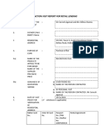 Pre-Sanction Visit Report For Retail Lending