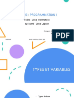 Chapitre 1 - Types de Base, Constantes & Variables