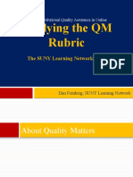 Applying The QM Rubric: The SUNY Learning Network 2011