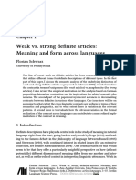 Weak vs. Strong Definite Articles: Meaning and Form Across Languages