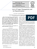 Green Synthesis of Copper Nanoparticles and Its Characterization