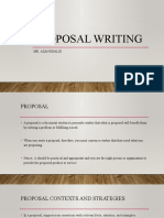 Proposal Writing: Mr. Azan Khalid