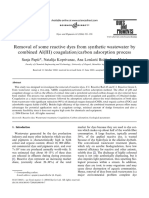 Removal of Some Reactive Dyes From Synthetic Wastewater by Combined Al (III) Coagulation Carbon Adsorption Process