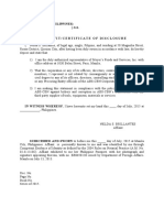 Affidavit of Disclosure of No Relationship (ABS CBN)