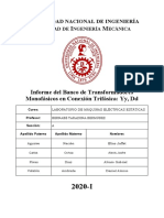 Banco de Transformadores Monofásicos en Conexión Trifásica