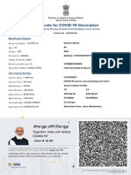 Certificate For COVID-19 Vaccination: Beneficiary Details