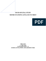 Socio-Spatial Study Metro Stations As Places To Meet