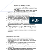 Distribution Strategy of Hul of Existing Products