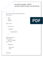 Design and Analysis of Algorithms - 20ISL57A Program 3 - Implement and Analyze Topological Sorting in A Given Directed Graph