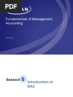 Fundamentals of Management Accounting: Cima Ba2