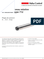 Sonde de Niveau Relative Et Absolue Type 712: Plages de Pression 0 ... 0.3 - 3 Bar