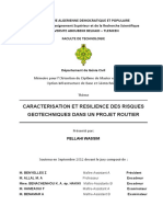 Caracterisation Et Resilience Des Risques Geotechniques Dans Un Projet Routier