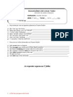 Revisão para o Teste de Inglês - 9º Ano - 1 Unidade - 2011