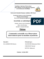 Memoire Commande Vectorielle Avec Observateur Interconnecté Pour La Machine Asynchrone