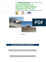 Proyecto Evaluacion de La Bischofita Como Riego Supresor de Polvo